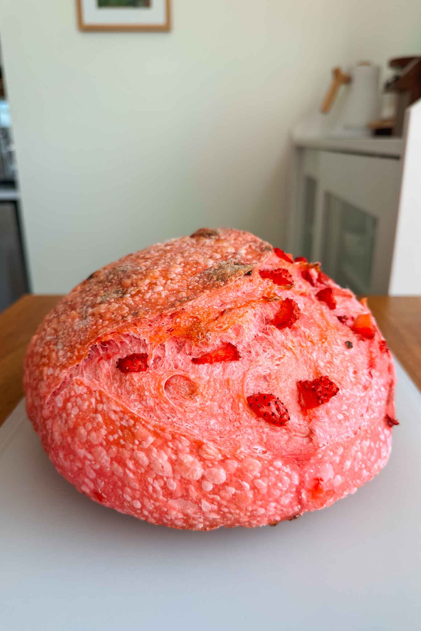 Strawberry sourdough loaf whole