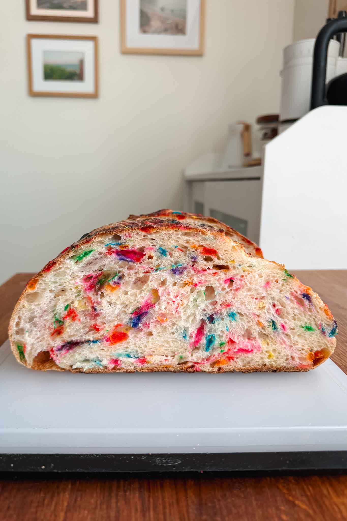 Funfetti sourdough bread crumb shot